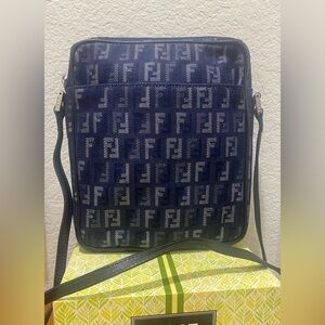 Fendi Zucchino Denim Crossbody bag Front pocket  RARE